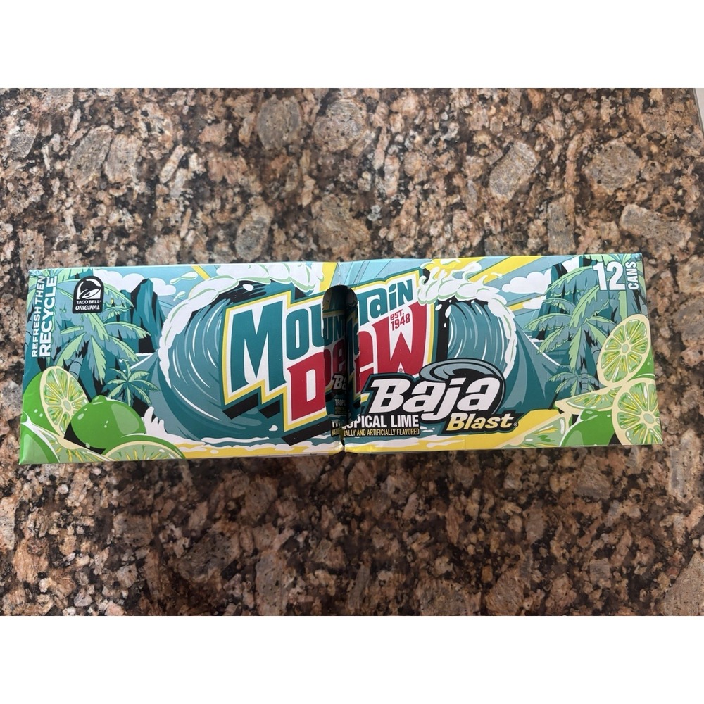 Mountain Dew Baja Blast Cans 12 Oz Cans 12 Pk Count New